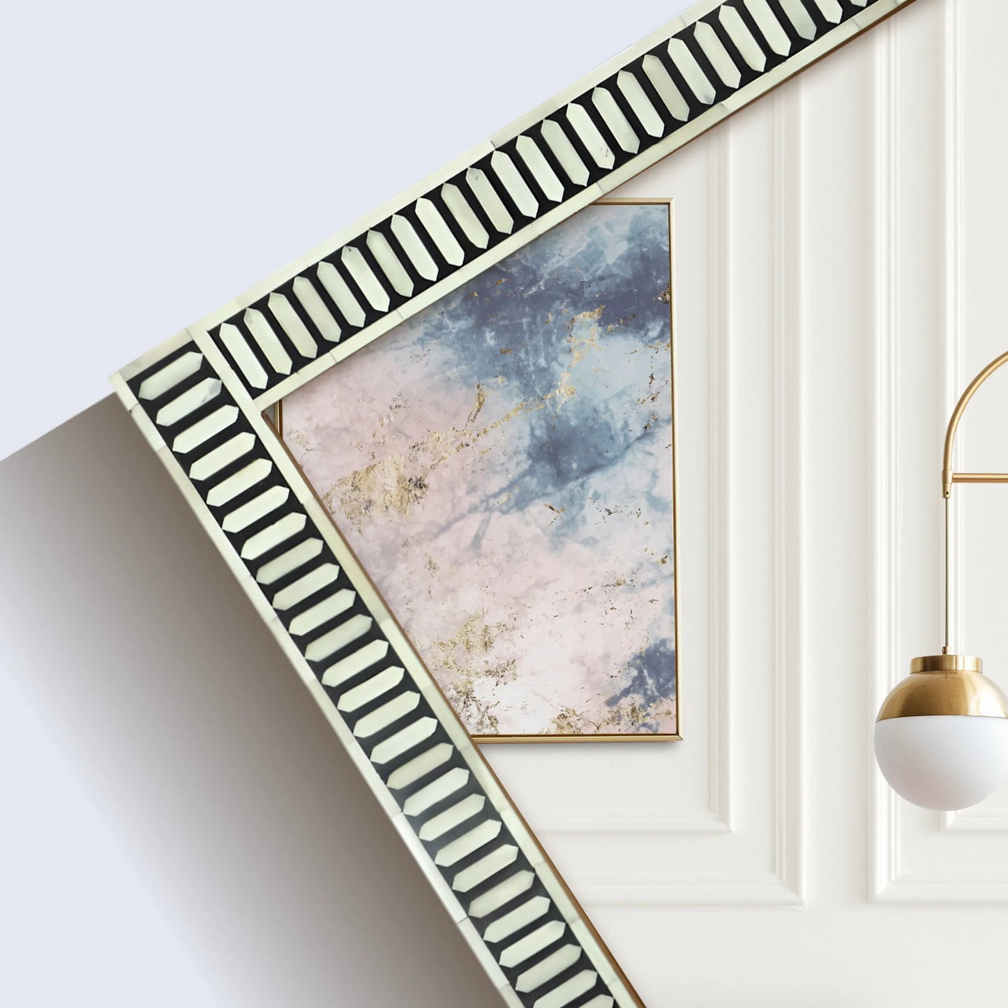 Make To Order Handmade Bone & Resin Inlay Wall Hanging Mirror Frame – 40x30