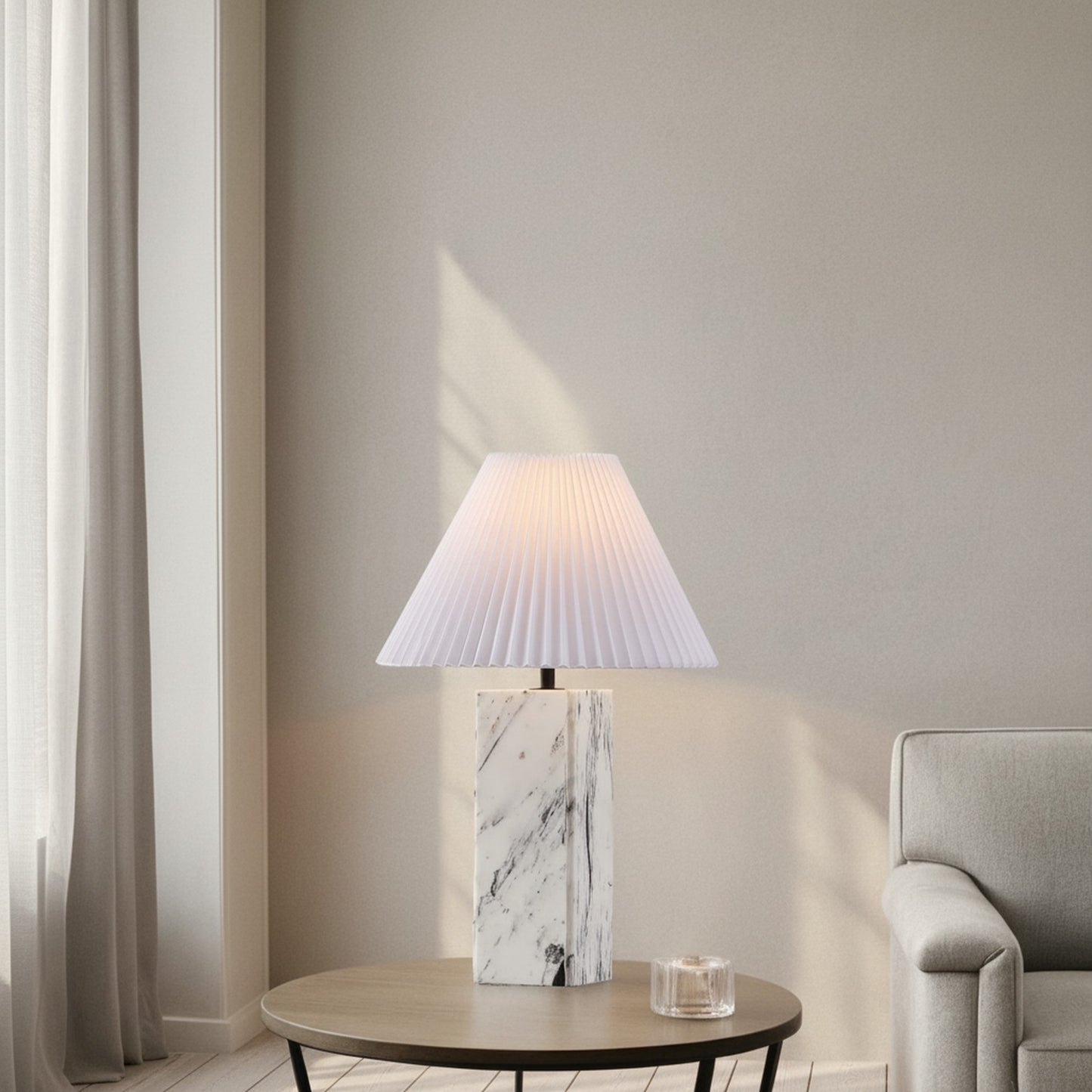 Mackenzie Square Marble Table Lamp