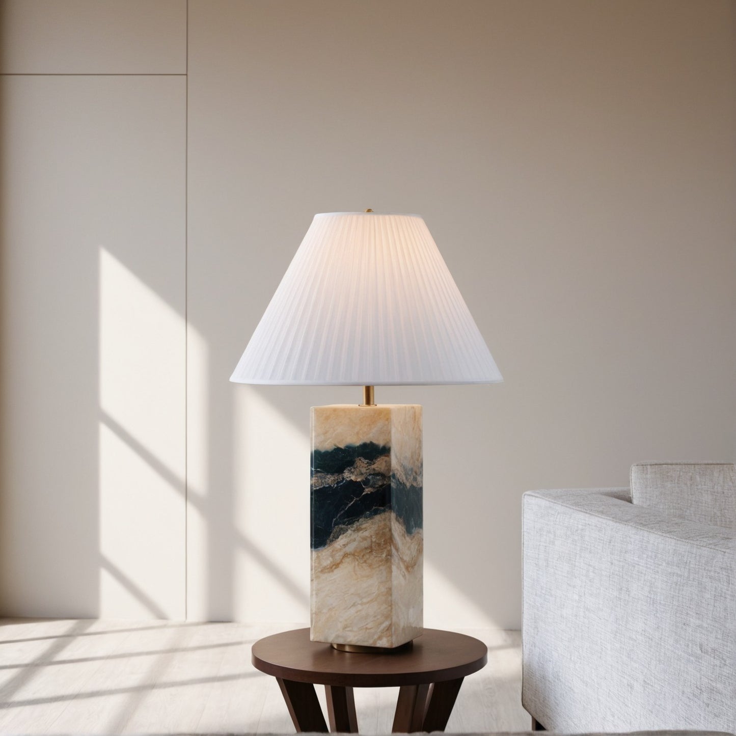 Mackenzie Square Marble Table Lamp