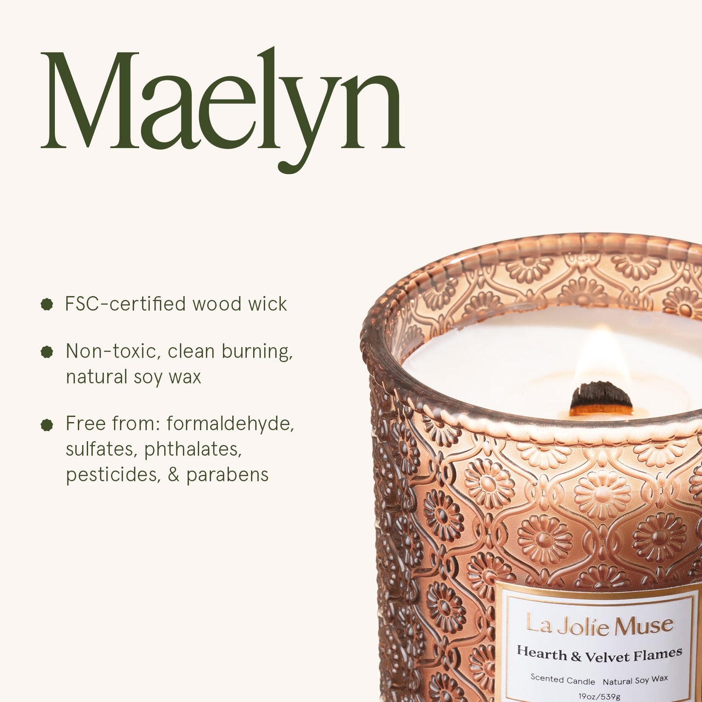 Maelyn Hearth & Velvet Flames 19oz Candle
