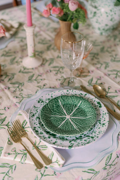Antonia Pink & Green Tablecloth