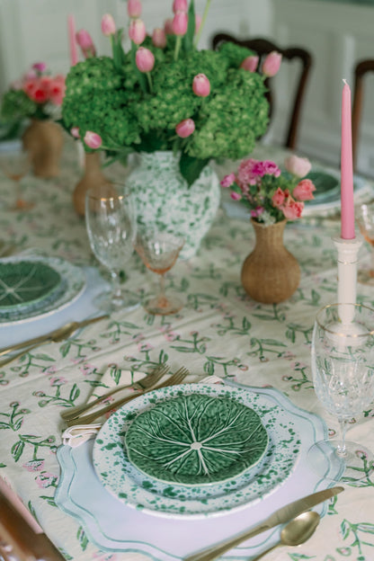 Antonia Pink & Green Tablecloth