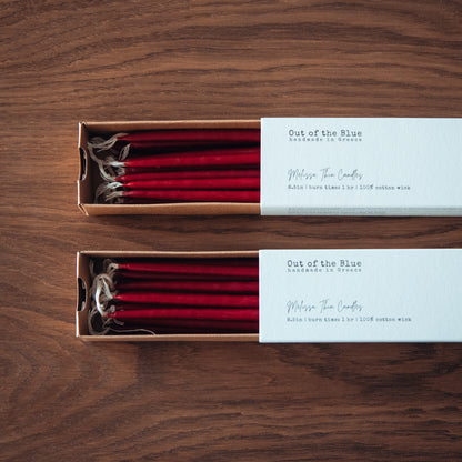 Melissa Beeswax Thin Tapers - Pack of 15