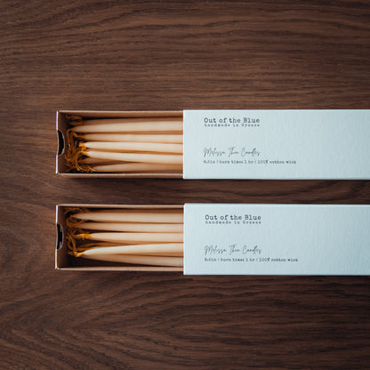 Melissa Beeswax Thin Tapers - Pack of 15