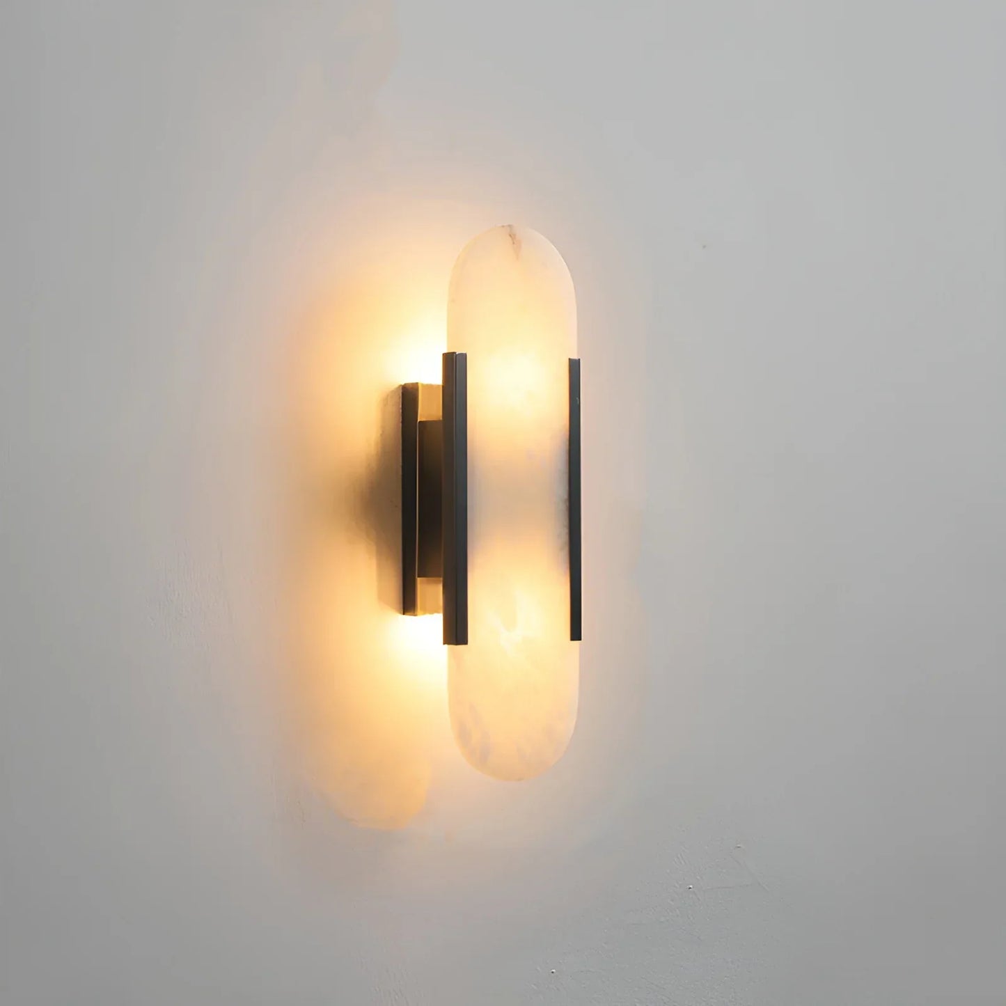 Oval Alabaster Melange Elongated Wall Lamp