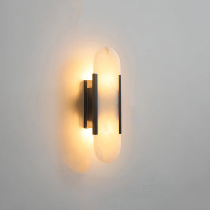 Oval Alabaster Melange Elongated Wall Lamp