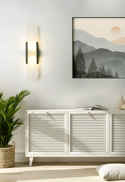 Oval Alabaster Melange Elongated Wall Lamp