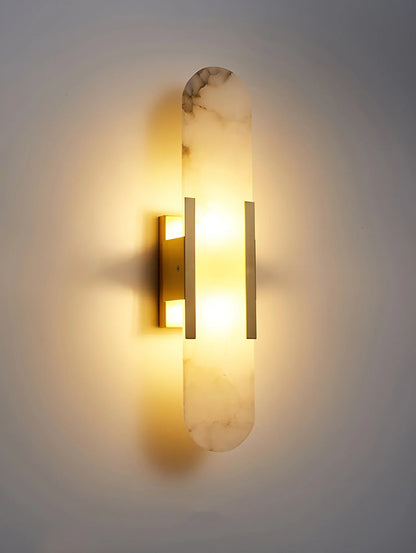 Oval Alabaster Melange Elongated Wall Lamp