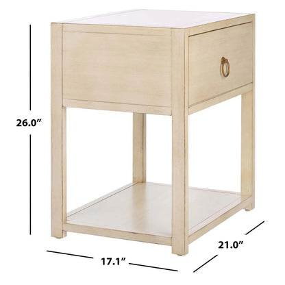 Yudi 1 Drawer 1 Shelf Nightstand-Antique White