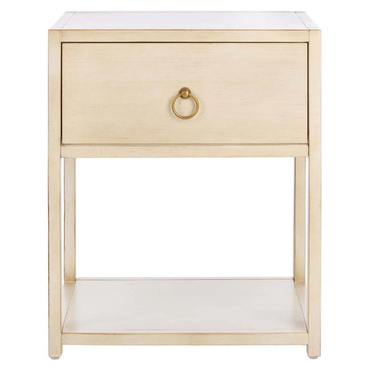 Yudi 1 Drawer 1 Shelf Nightstand-Antique White