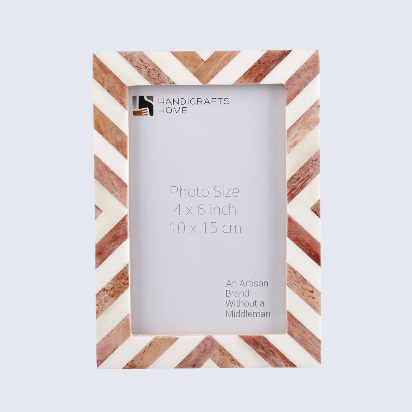 Picture Frames Chevron Pattern Bone Inlay Collection in 29 Sizes, Brown