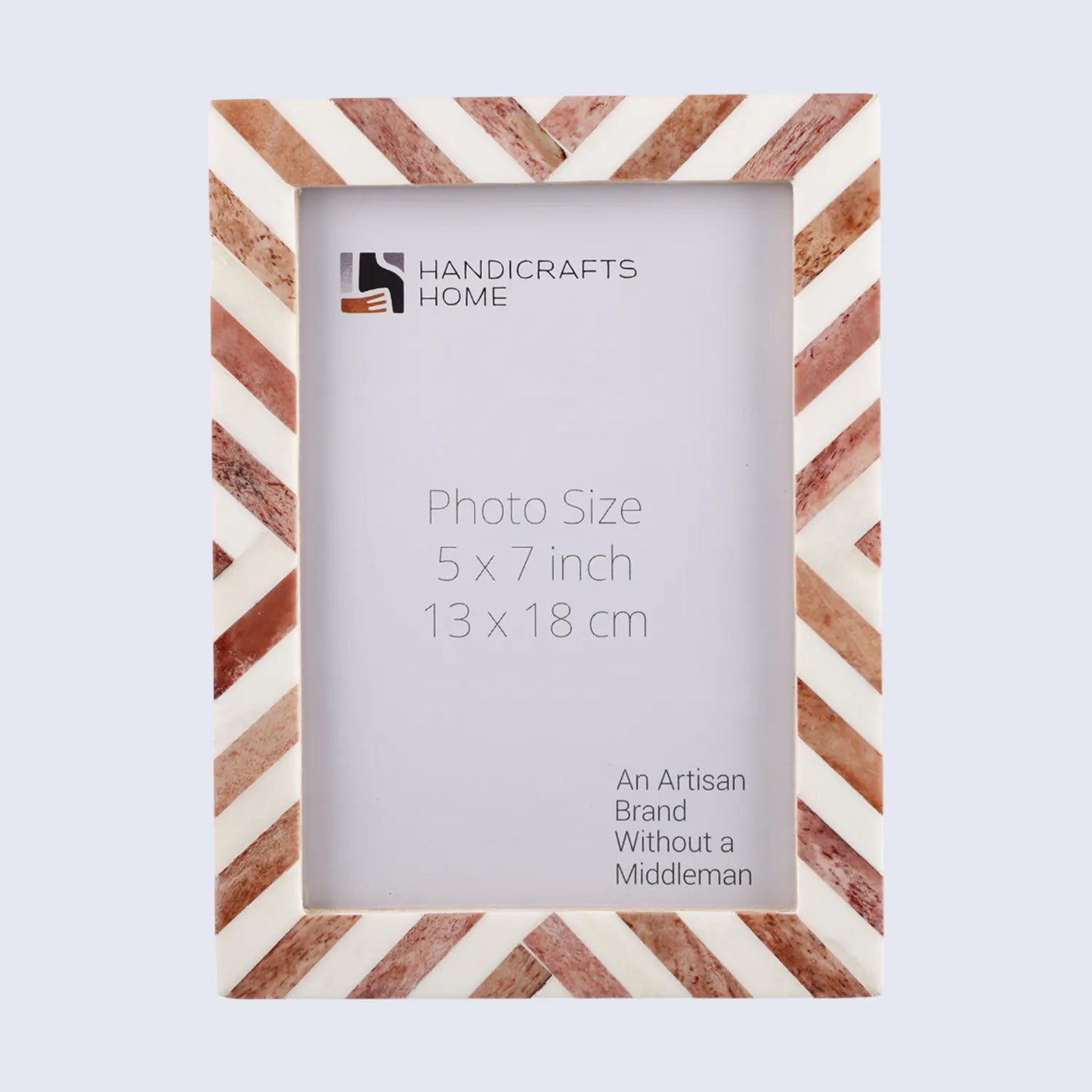 Picture Frames Chevron Pattern Bone Inlay Collection in 29 Sizes, Brown