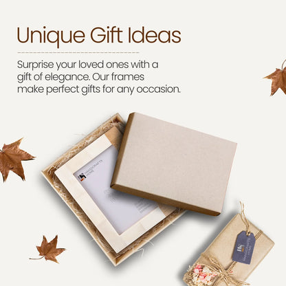 Plain White & Brown Bone Inlay Picture Frame - 4x6 & 5x7
