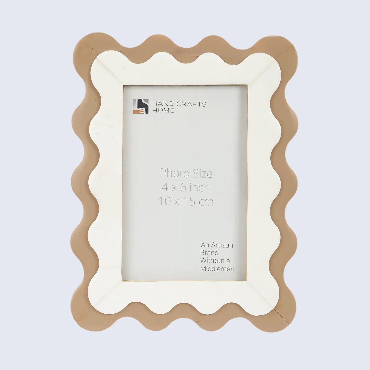 Wave Scallop Picture Frame Brown & White - 4x6 & 5x7