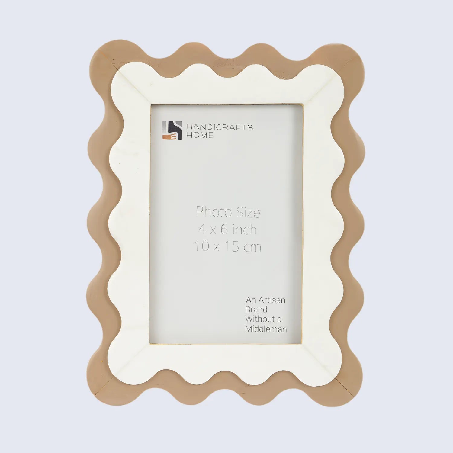 Wave Scallop Picture Frame Brown & White - 4x6 & 5x7
