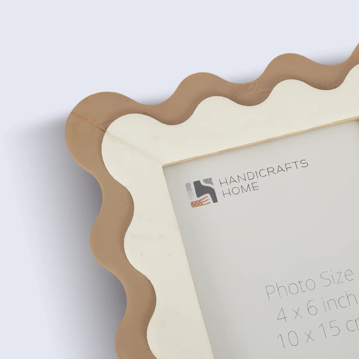 Wave Scallop Picture Frame Brown & White - 4x6 & 5x7