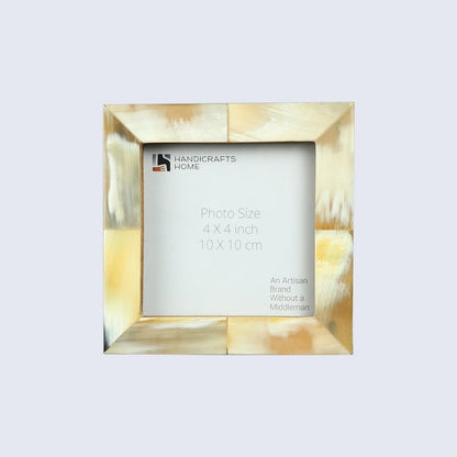 Picture Frames Essence Pattern Horn Inlay Collection in 4 Sizes, White