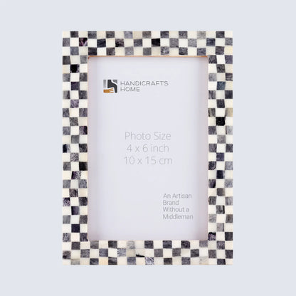 Picture Frames Checkered Pattern Bone Inlay Collection in 27 Sizes