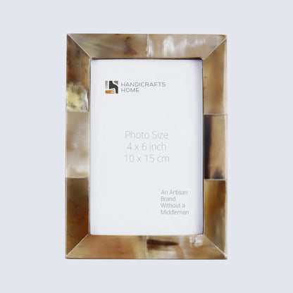 Picture Frames Essence Pattern Horn Inlay Collection in 4 Sizes, White