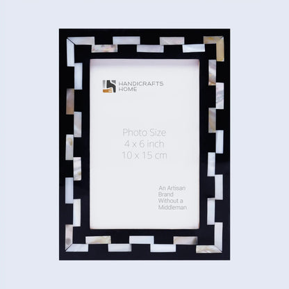 Picture Frames Pearlescent Tiptoe Pattern Mother of Pearl & Resin Collection in 3 Sizes