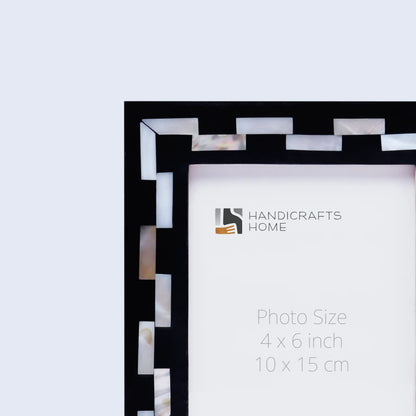 Picture Frames Pearlescent Tiptoe Pattern Mother of Pearl & Resin Collection in 3 Sizes