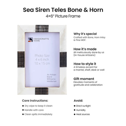 Picture Frames Sea Siren Teles Bone & Horn Inlay Collection in 2 Sizes