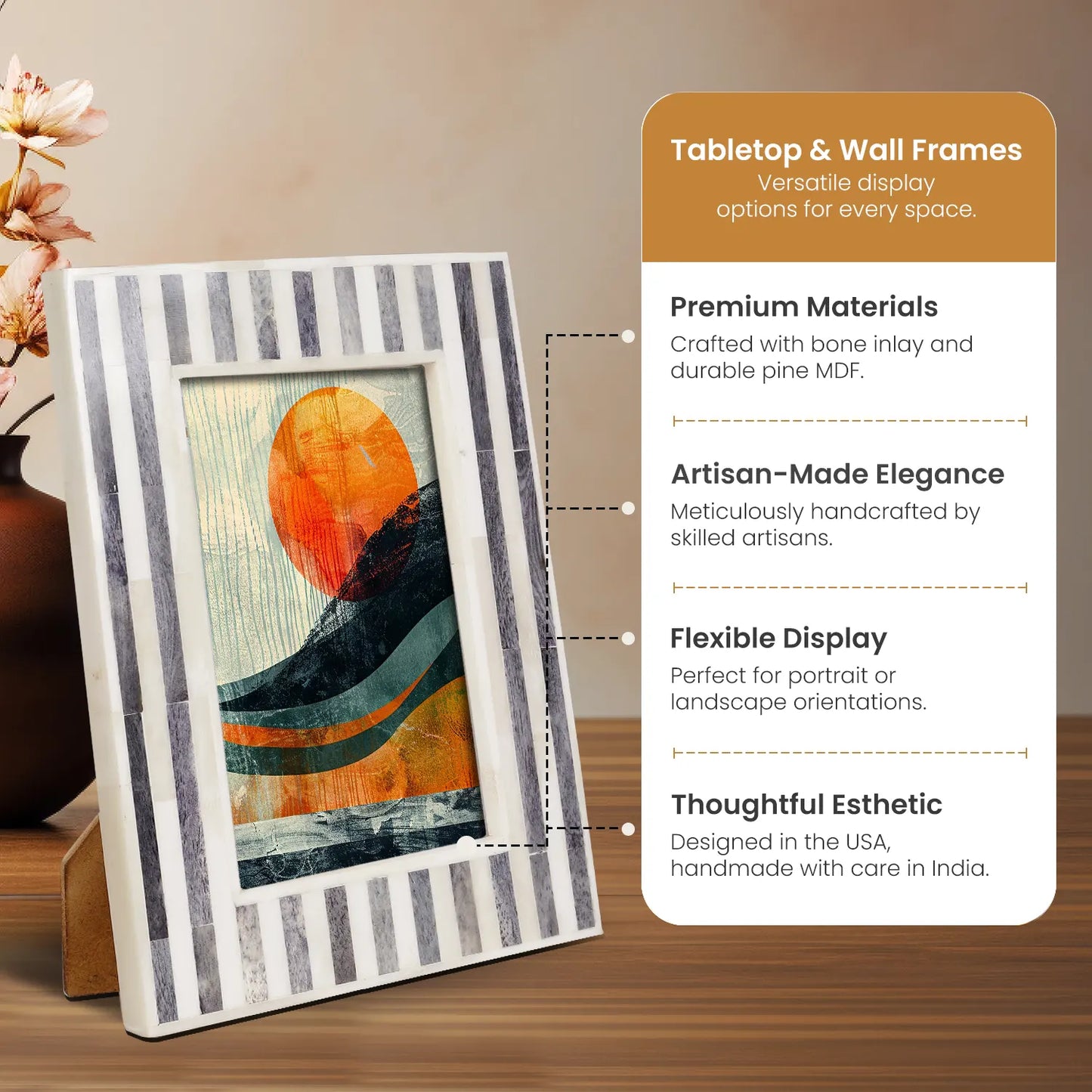 Picture Frames Kayala Saje Bone Inlay Collection in 3 Sizes