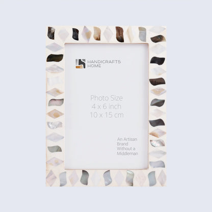 Picture Frames Pearlescent Fossil Pattern Mother of Pearl & Resin Collection in 3 Sizes