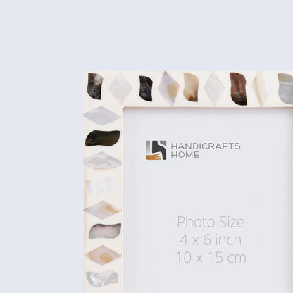 Picture Frames Pearlescent Fossil Pattern Mother of Pearl & Resin Collection in 3 Sizes