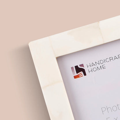 Plain White & Brown Bone Inlay Picture Frame - 4x6 & 5x7
