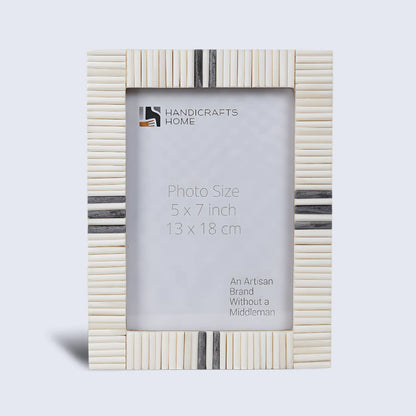 Grey & White Bone Inlay Picture Frame - 4x6 & 5x7