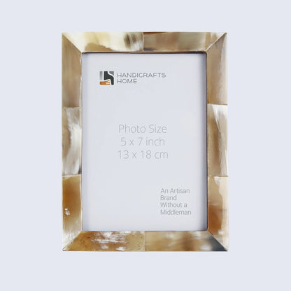 Picture Frames Essence Pattern Horn Inlay Collection in 4 Sizes, White