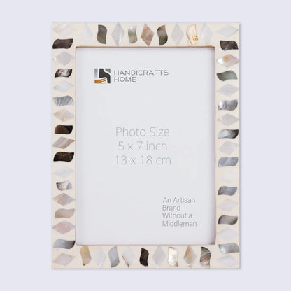 Picture Frames Pearlescent Fossil Pattern Mother of Pearl & Resin Collection in 3 Sizes