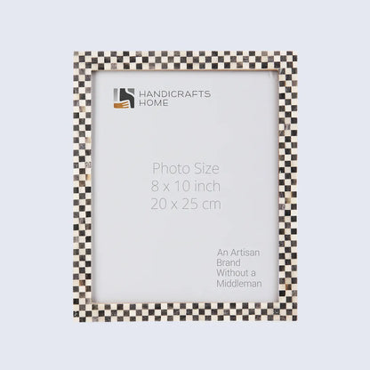 Picture Frames Checkered Pattern Bone Inlay Collection in 27 Sizes