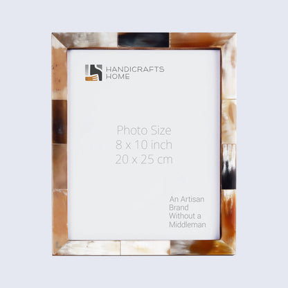 Picture Frames Essence Pattern Horn Inlay Collection in 4 Sizes, White
