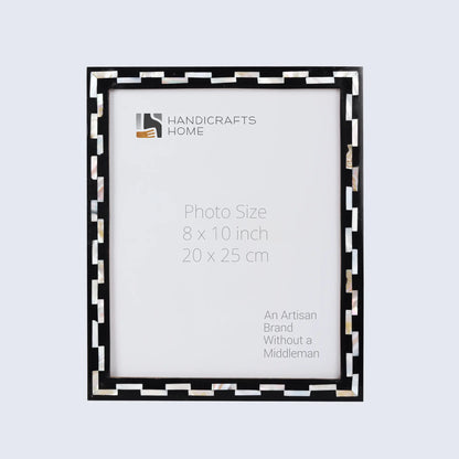 Picture Frames Pearlescent Tiptoe Pattern Mother of Pearl & Resin Collection in 3 Sizes