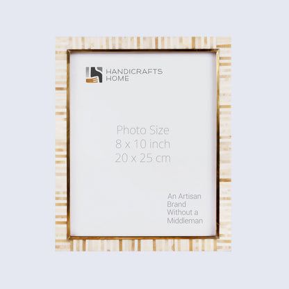 Picture Frames Halo Keys Pattern Bone Inlay White in 3 Sizes