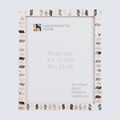 Picture Frames Pearlescent Fossil Pattern Mother of Pearl & Resin Collection in 3 Sizes