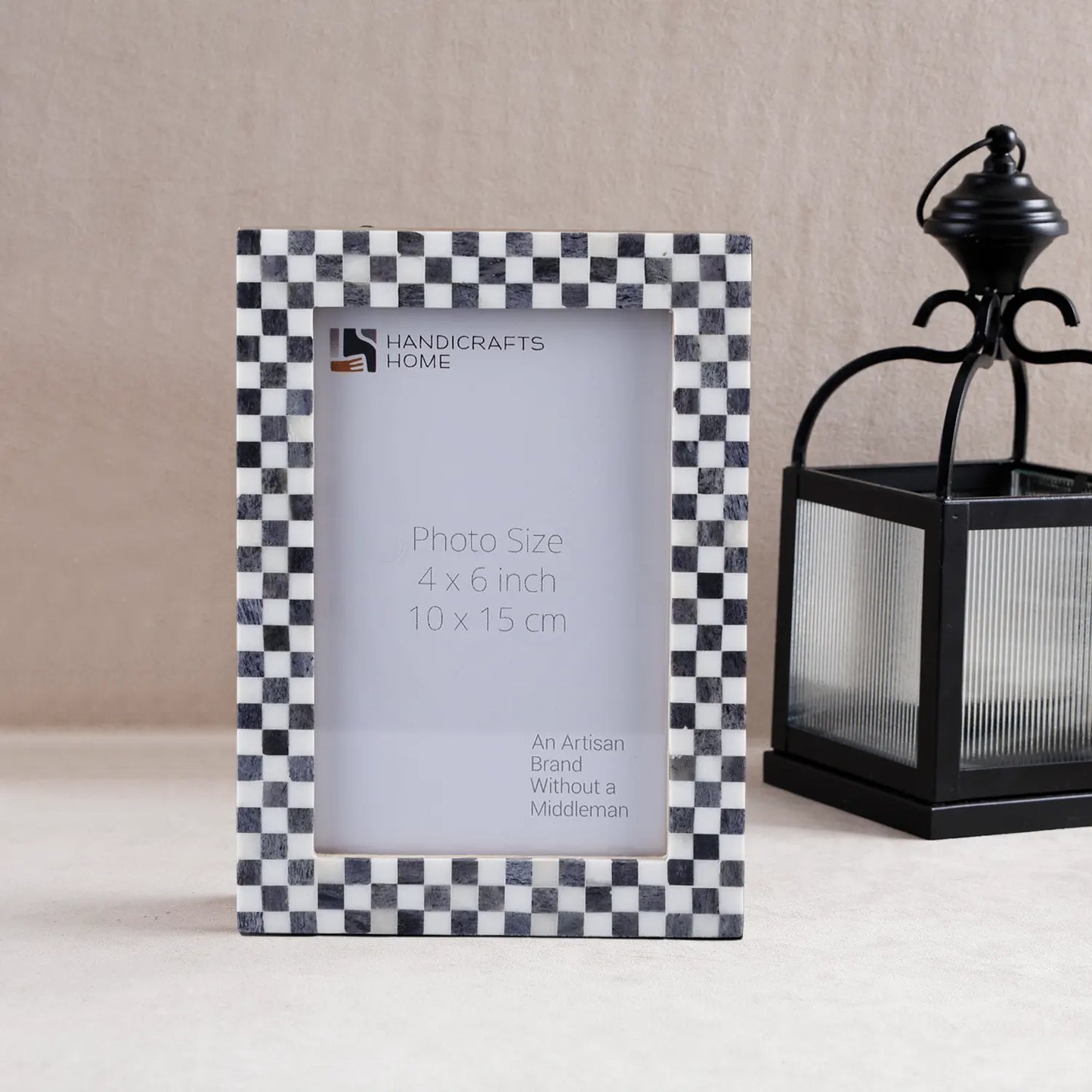 Picture Frames Checkered Pattern Bone Inlay Collection in 27 Sizes