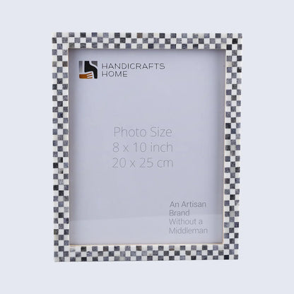 Picture Frames Checkered Pattern Bone Inlay Collection in 27 Sizes