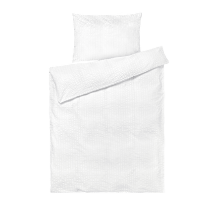 JUNA Bæk&Bølge Duvet Cover Set, Twin, White/White