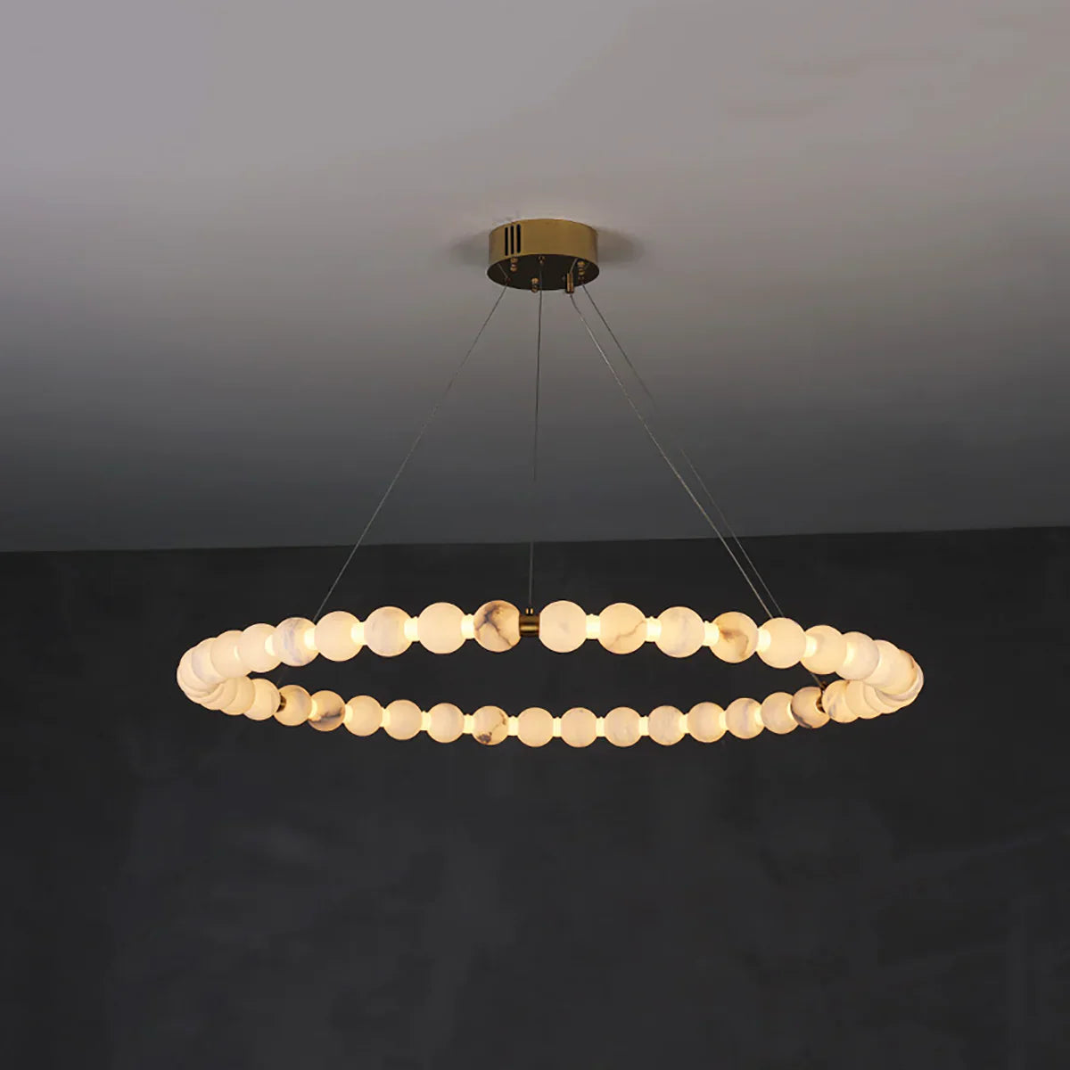 Pearl Alabaster Necklace Round Chandelier
