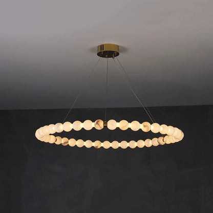 Pearl Alabaster Necklace Round Chandelier