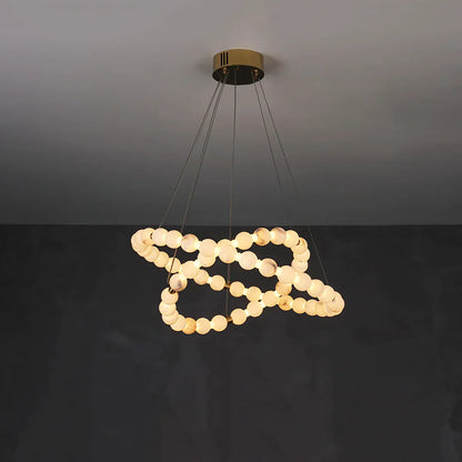 Pearl Alabaster Necklace Round Chandelier