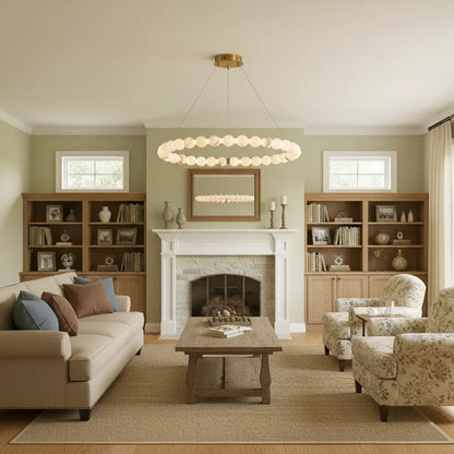 Pearl Alabaster Necklace Round Chandelier