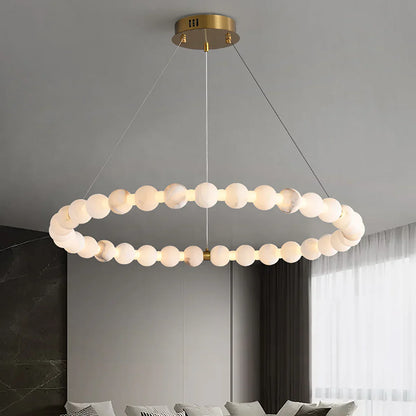 Pearl Alabaster Necklace Round Chandelier