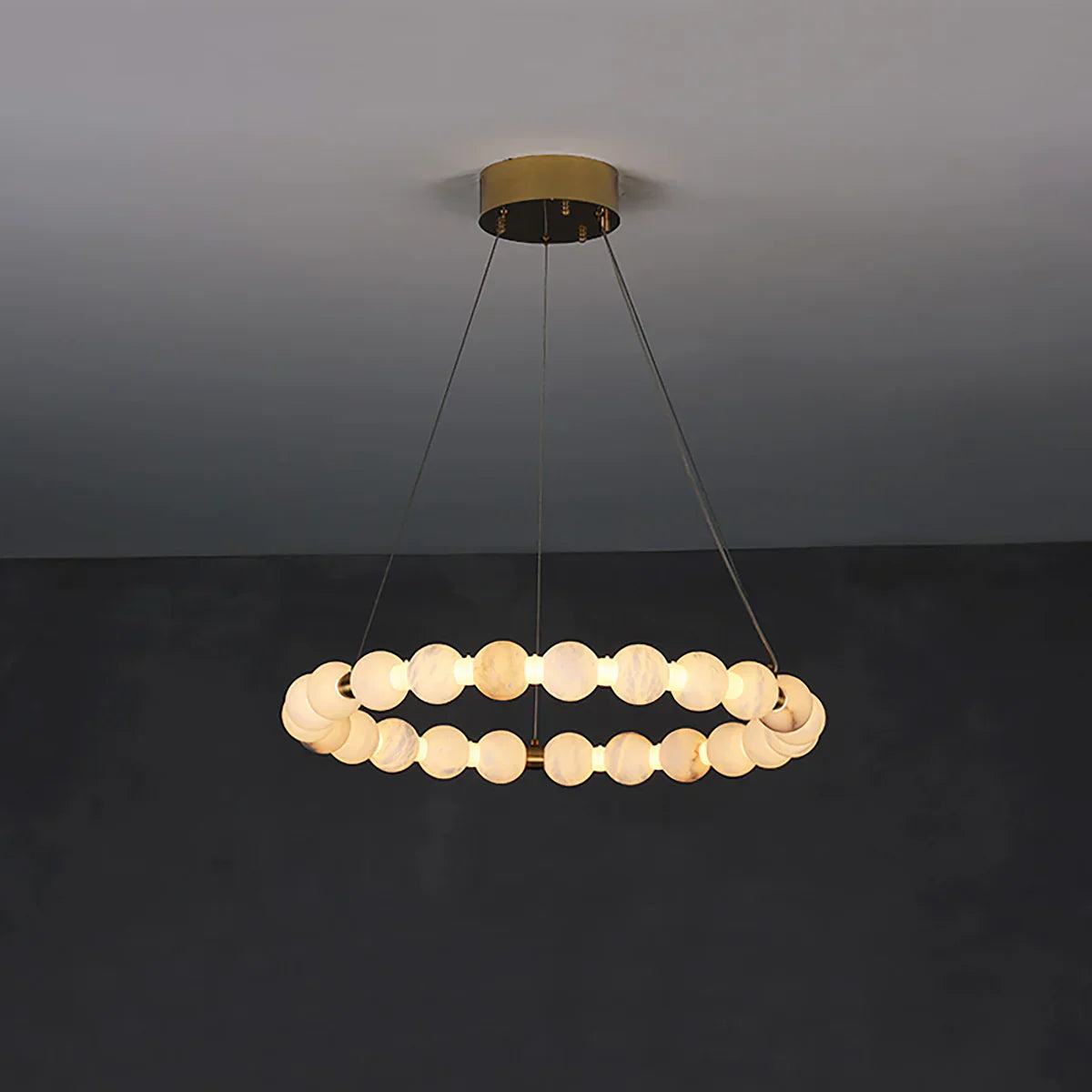 Pearl Alabaster Necklace Round Chandelier