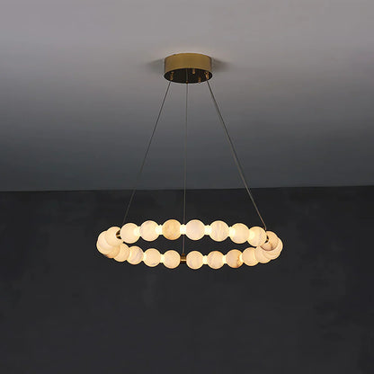 Pearl Alabaster Necklace Round Chandelier