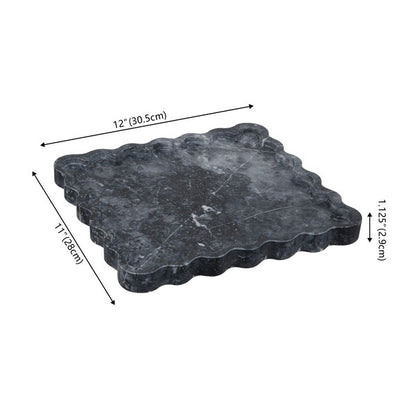 Ava Scalloped Marble Tray