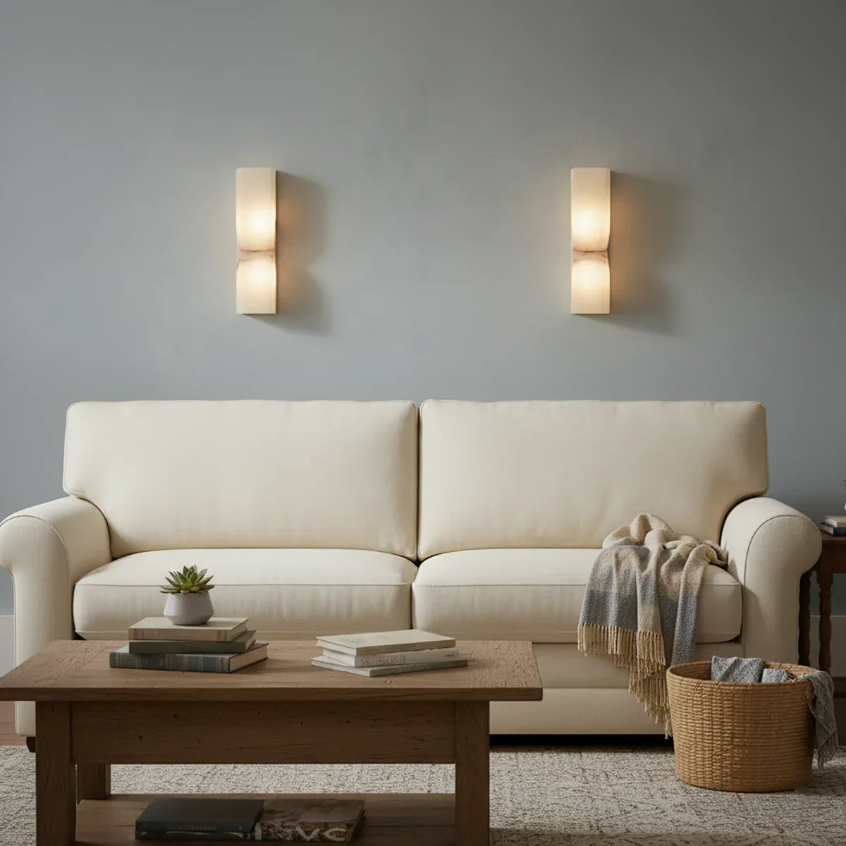 Rectangular Alabaster Essence Wall Sconce